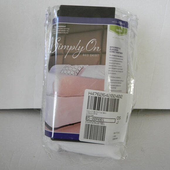 NEW Simply On Bed Skirt by Geela Lifestyle WHITE QUEEN - Picture 1 of 3